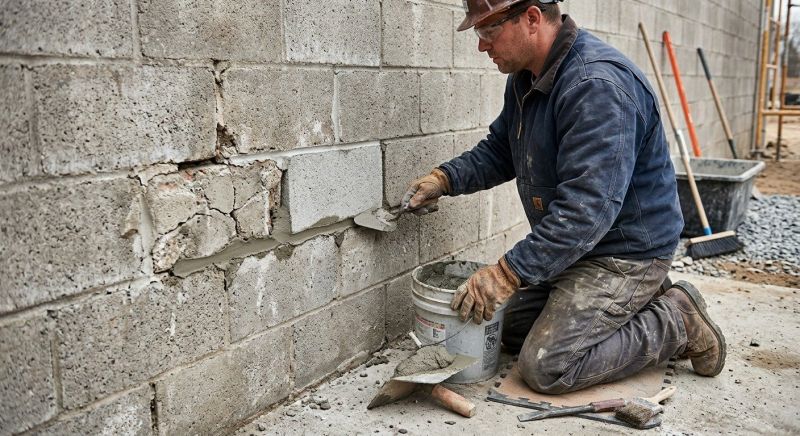 Concrete Block Wall Repair