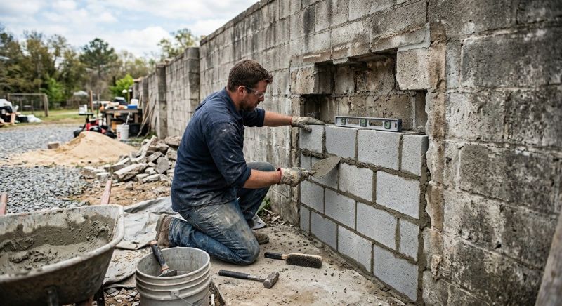 Block Wall Repair in Holly, MI