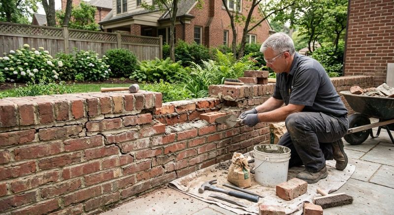 Brick Fence Repair in Lapeer, MI