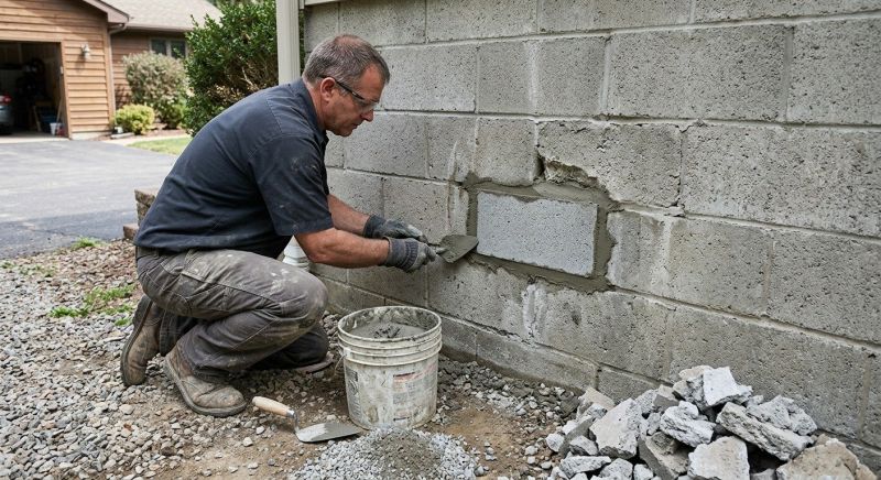 Cinder Block Wall Repair in Davisburg, MI