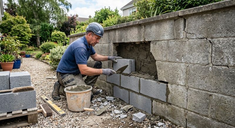 Cinder Block Wall Repair in North Branch, MI