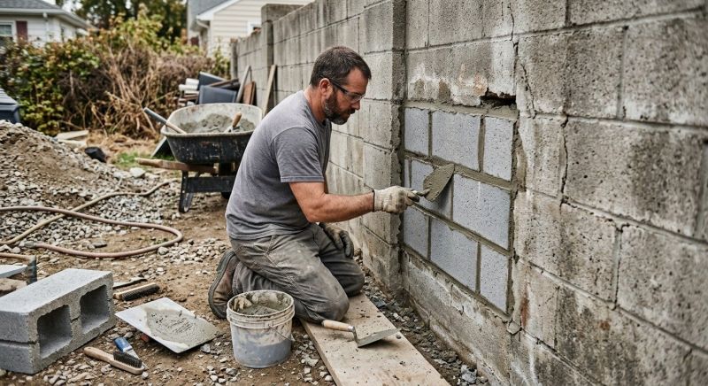 Cinder Block Wall Repair in Ortonville, MI