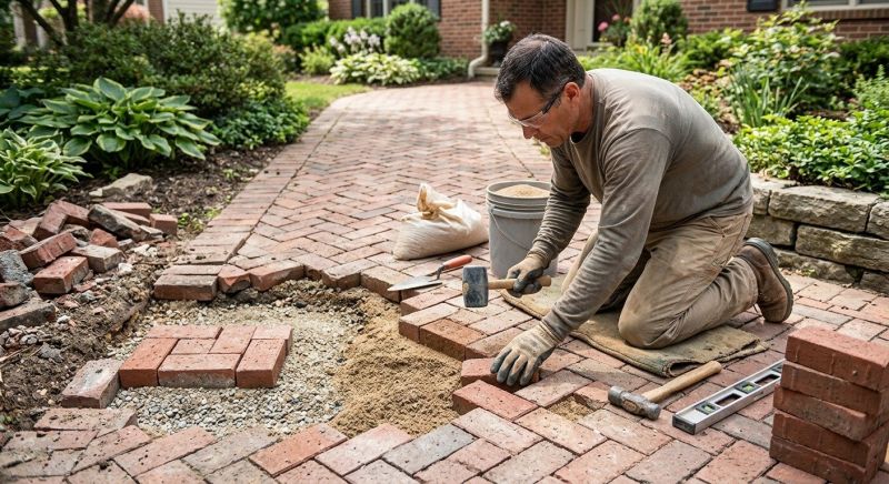 Entryway Brick Repair in Lapeer, MI